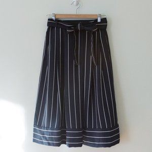 Navy and White Striped Tea-length Skirt from Banana Republic, size p4